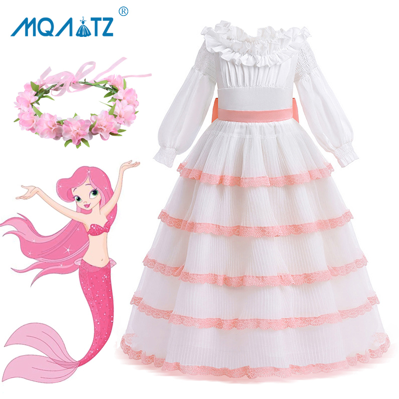 Mqatz cosplay dress cho bé gái trẻ em trang phục hiển thị cô gái bữa tiệc công chúa váy sinh nhật dài tay amry010