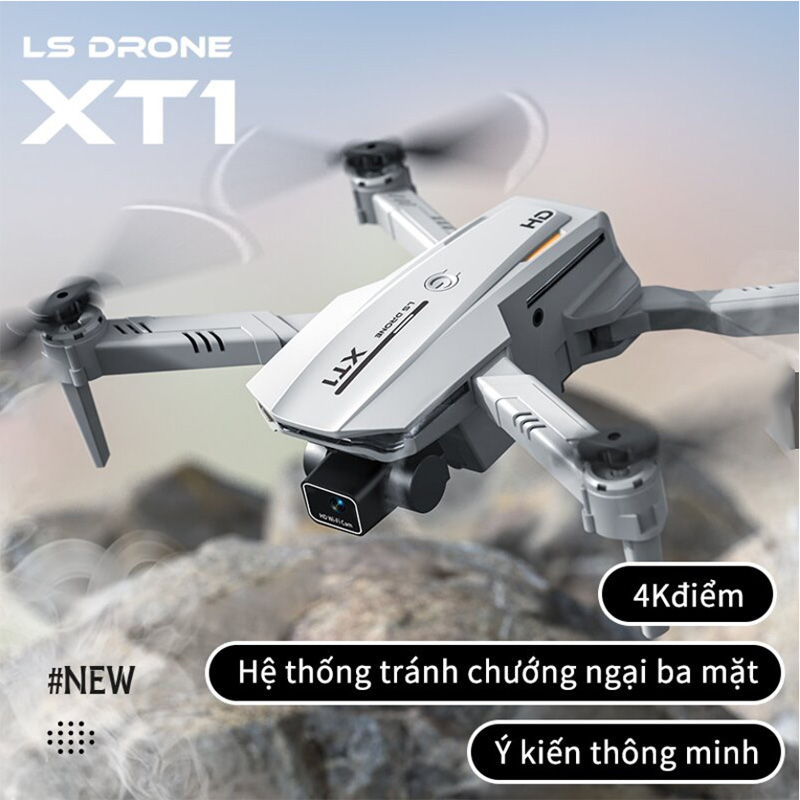 FlycamFlycam XT1 4k DRONE Máy ảnh kép 4K áy bay không người lái chụp ảnh trên không có thể gập lại tiêu điểm tự động