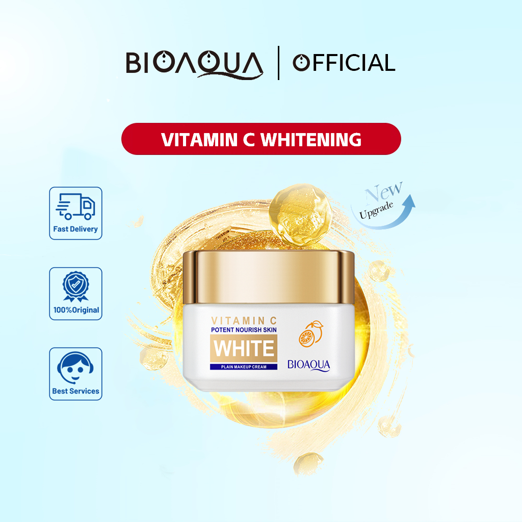 BIOAOUA Kem dưỡng trắng da vitamin dưỡng ẩm da mặt, làm mờ vết thâm, giúp đều màu da 50g