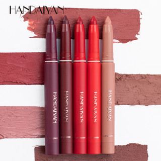 Handaiyan 12 màu không dễ phai màu / không dính vào cốc son môi pen matte lipliner dual-use lip tint / lip gloss