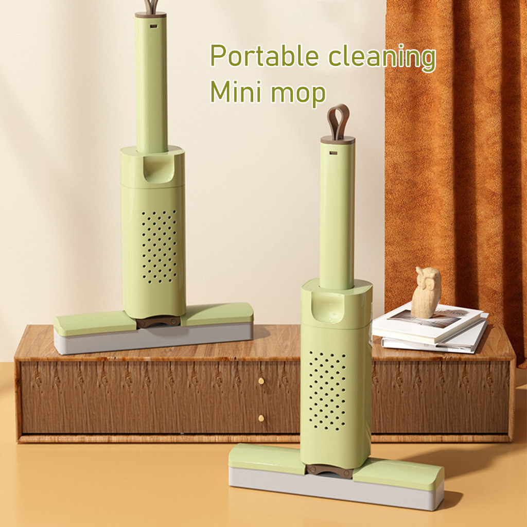 Cây lau kính tự vắt mini gấp gọn - Cây Lau Nhà Mini - Màu Xanh Thấm Nước Mạnh Cho Bếp Phòng Tắm Xe Hơi - Oxygen072