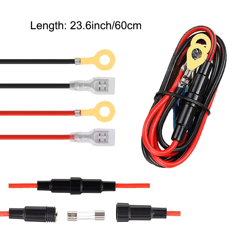 Dây Cáp Sạc usb 60cm Kèm Cầu Chì 10a Chuyên Dụng Cho Xe Hơi / Xe Máy / atv rv