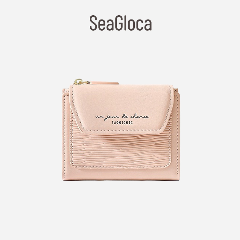 Ví gấp Seagloca có khóa kéo nhiều màu tùy chọn thời trang cho nữ