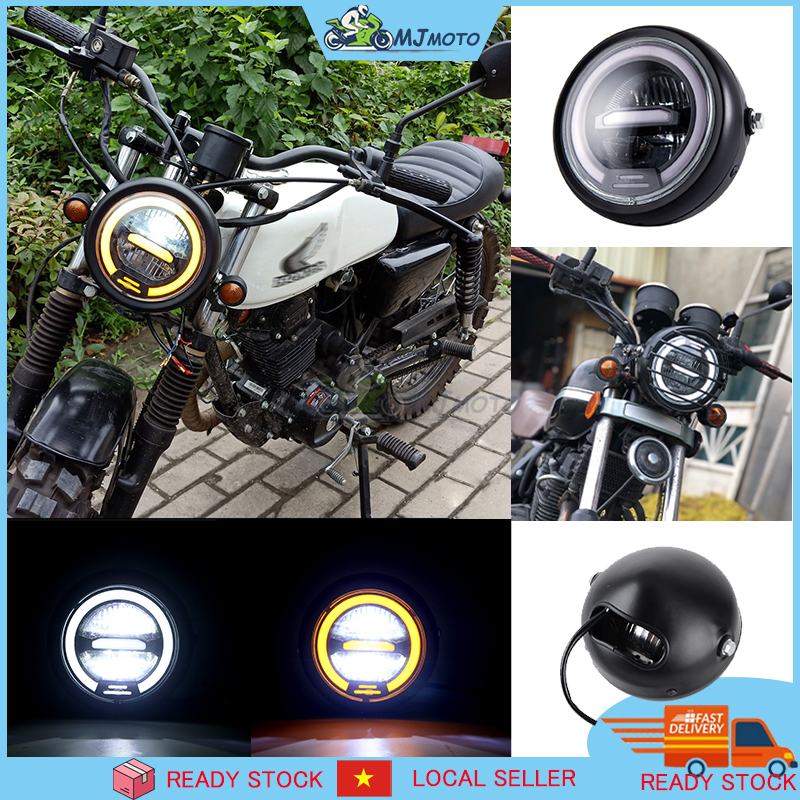 Kit bao gồm đèn pha, đèn tín hiệu, kính chắn gió, giá đỡ đèn pha phổ thông cho xe máy