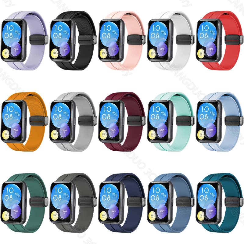 Dây đeo silicon có khóa từ tính cho huawei watch fit 2 fit2 sport straps bracelet smart watch replacement wristband accessories
