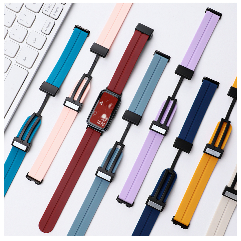 Dây đeo silicon có khóa từ tính cho huawei watch fit 2 fit2 sport straps bracelet smart watch replacement wristband accessories