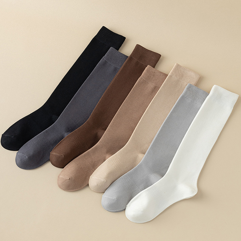 Vớ ống cao FHYL cotton mỏng tinh khiết màu trơn đơn giản phong cách Hàn Quốc JK thông gió cho nữ sinh