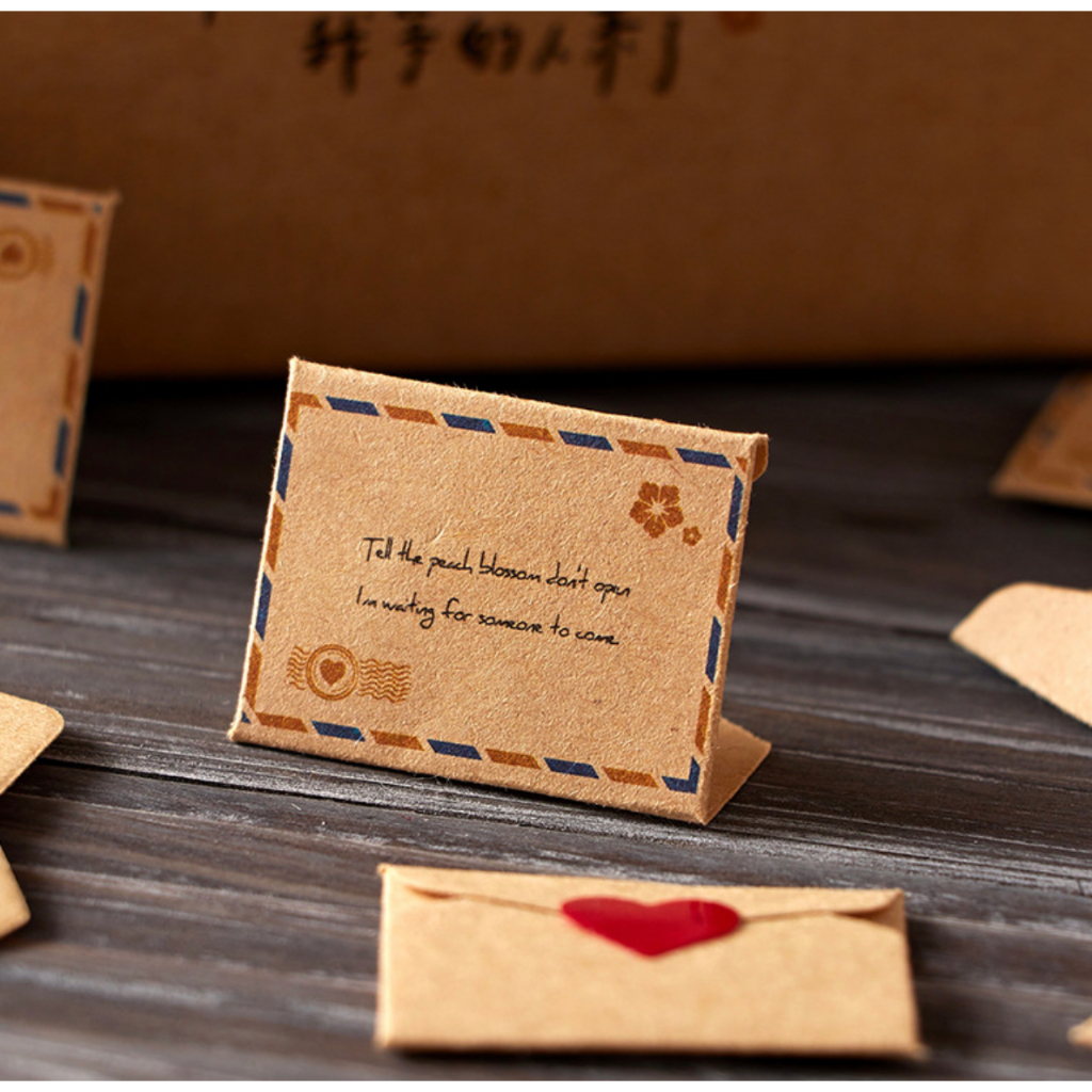 100 cái mini envelope mini love letter set quà tặng ngày lễ tình nhân cho nam và nữ món quà tỏ tình bạn trai quà tặng kỳ nghỉ lời chúc thú tội phong bì