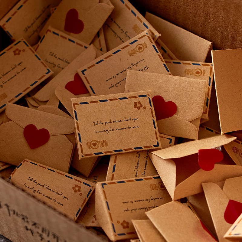 100 cái mini envelope mini love letter set quà tặng ngày lễ tình nhân cho nam và nữ món quà tỏ tình bạn trai quà tặng kỳ nghỉ lời chúc thú tội phong bì