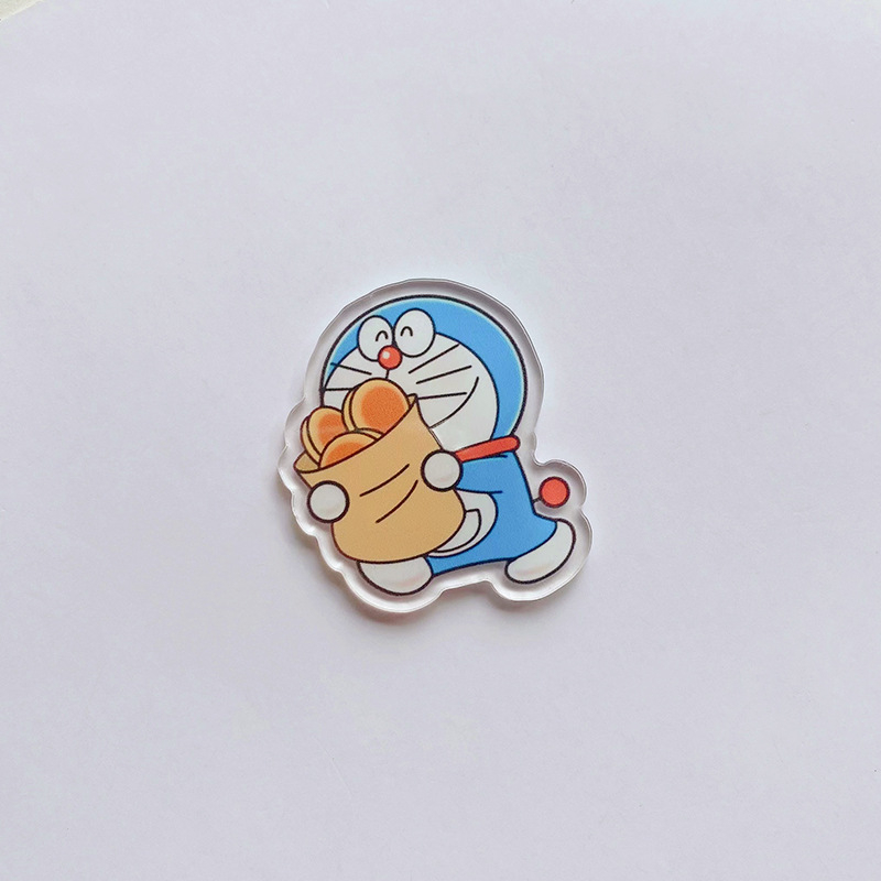 Ghim Cài Áo Bằng Acrylic Họa Tiết Hoạt Hình Doraemon Dễ Thương
