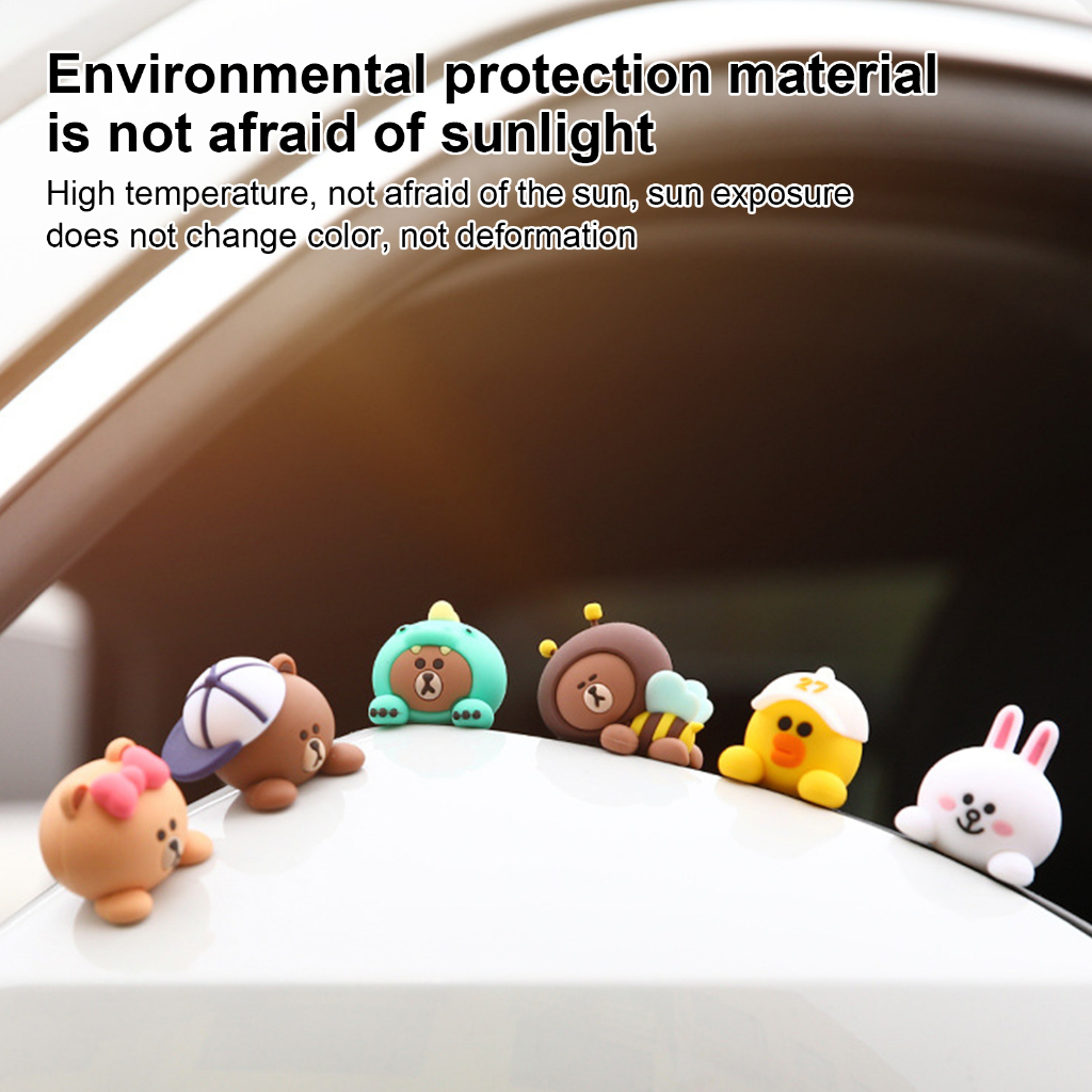 Line friends gấu nâu trang trí xe hơi hoạt hình dễ thương bảng điều khiển trung tâm trang trí nội thất xe hơi trang trí nội thất xe hơi