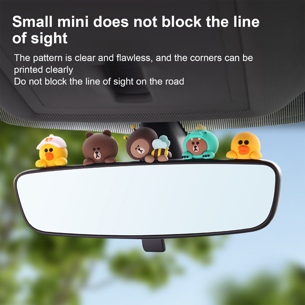 Line friends gấu nâu trang trí xe hơi hoạt hình dễ thương bảng điều khiển trung tâm trang trí nội thất xe hơi trang trí nội thất xe hơi