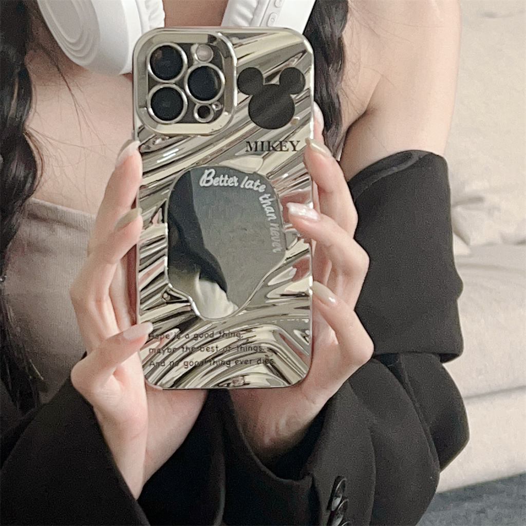 Đối với ốp lưng iphone 14 pro max 13 pro max 12 pro max lens film - wave mirror tpu soft case