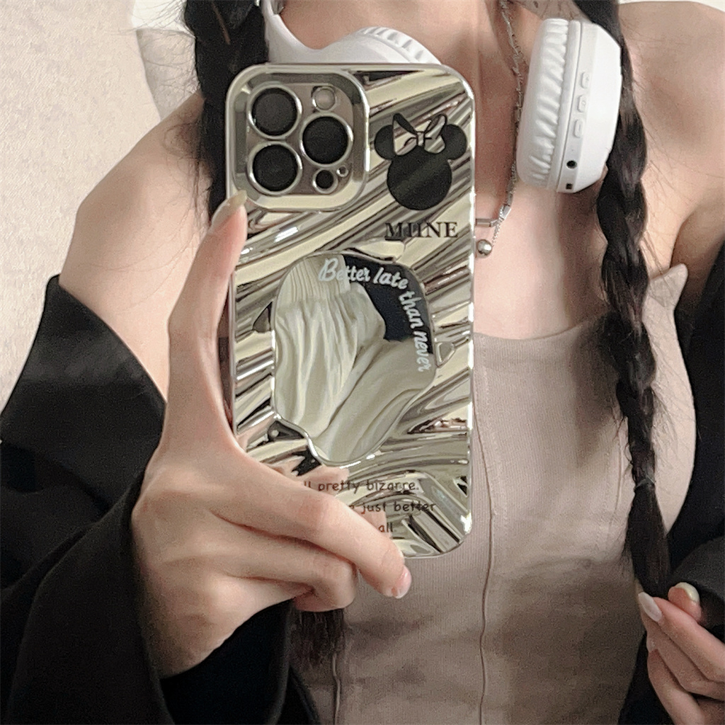 Đối với ốp lưng iphone 14 pro max 13 pro max 12 pro max lens film - wave mirror tpu soft case