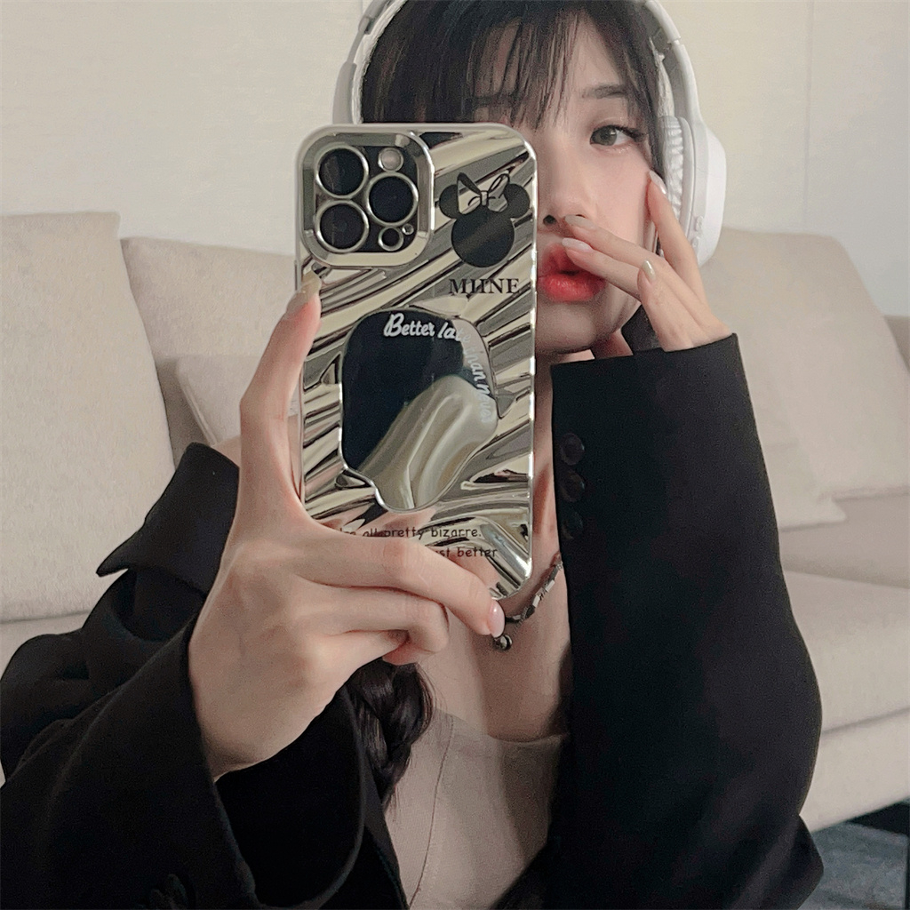 Đối với ốp lưng iphone 14 pro max 13 pro max 12 pro max lens film - wave mirror tpu soft case