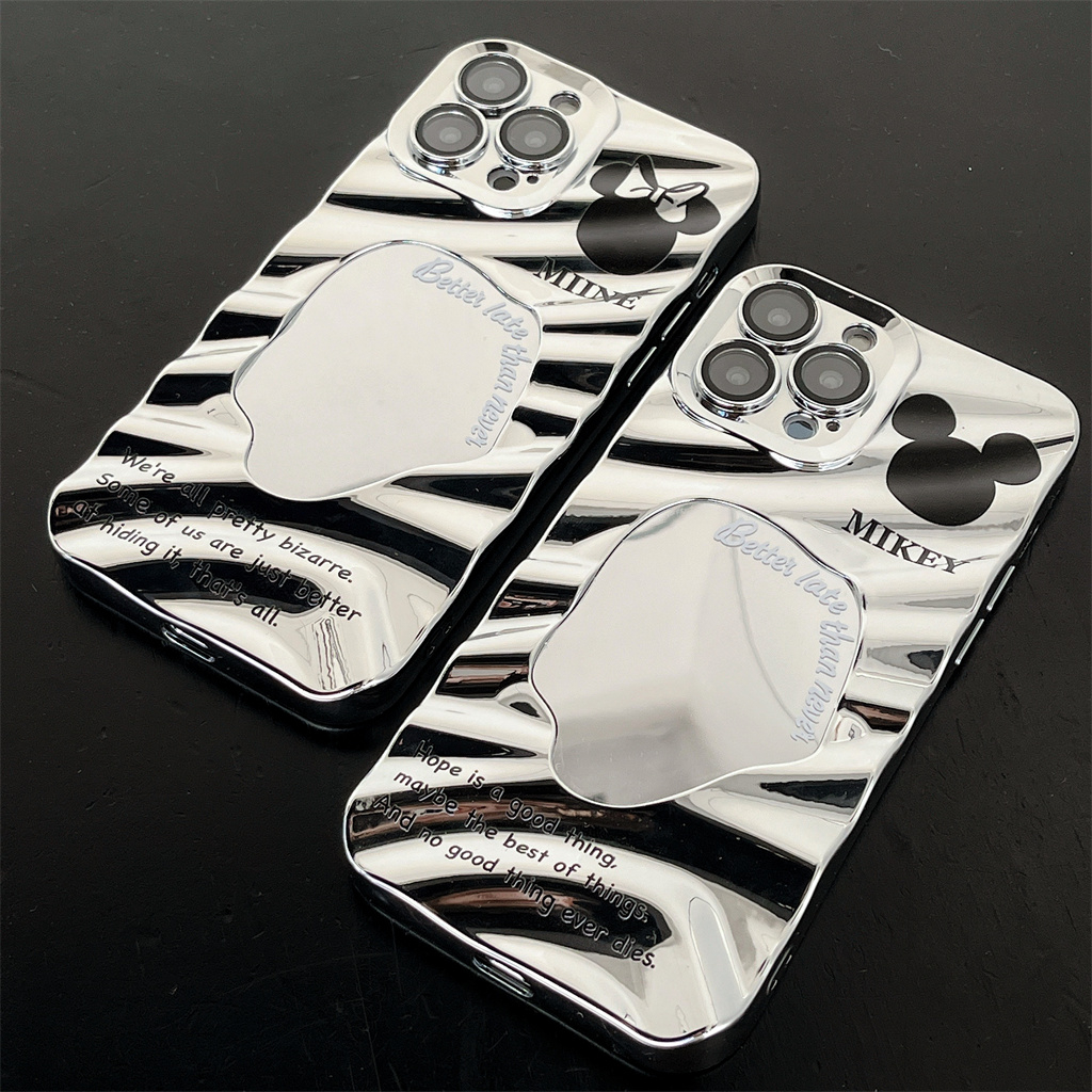 Đối với ốp lưng iphone 14 pro max 13 pro max 12 pro max lens film - wave mirror tpu soft case