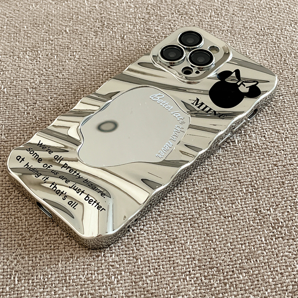 Đối với ốp lưng iphone 14 pro max 13 pro max 12 pro max lens film - wave mirror tpu soft case