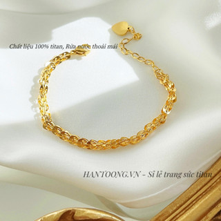 Lắc tay titan cao cấp nữ không gỉ mạ vàng 24k kiểu dáng đuôi phụng thiết kế thời trang sang trọng