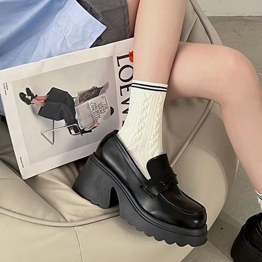 Giày Da Đế Dày Tăng Chiều Cao 7.5CM Phong Cách Lolita Nhật Bản Thời Trang Cho Nữ 2023