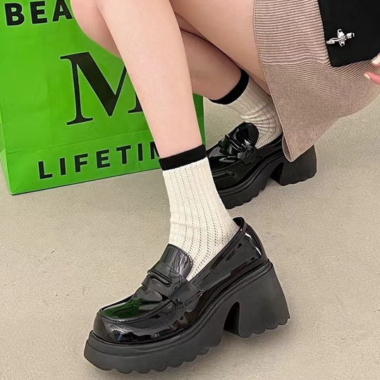 Giày Da Đế Dày Tăng Chiều Cao 7.5CM Phong Cách Lolita Nhật Bản Thời Trang Cho Nữ 2023