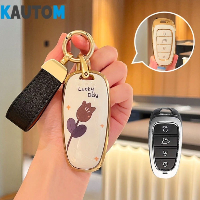 Sử dụng cho vỏ chìa khóa hyundai 2021 2022 2023 mới tucson l xe hơi thời trang dễ thương hộp đựng chìa khóa nữ