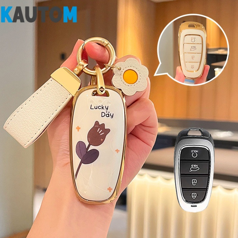 Sử dụng cho vỏ chìa khóa hyundai 2021 2022 2023 mới tucson l xe hơi thời trang dễ thương hộp đựng chìa khóa nữ