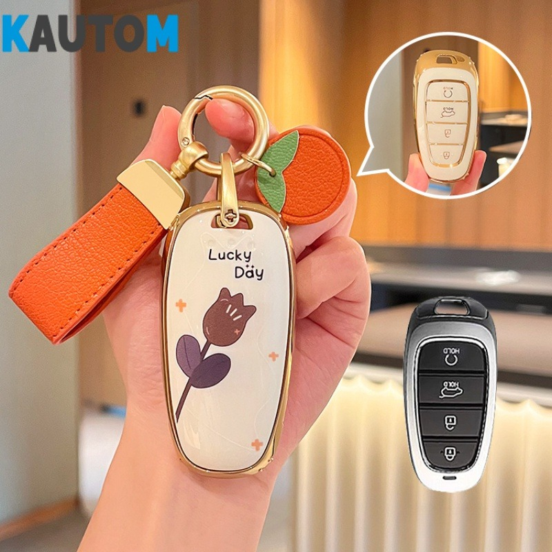 Sử dụng cho vỏ chìa khóa hyundai 2021 2022 2023 mới tucson l xe hơi thời trang dễ thương hộp đựng chìa khóa nữ