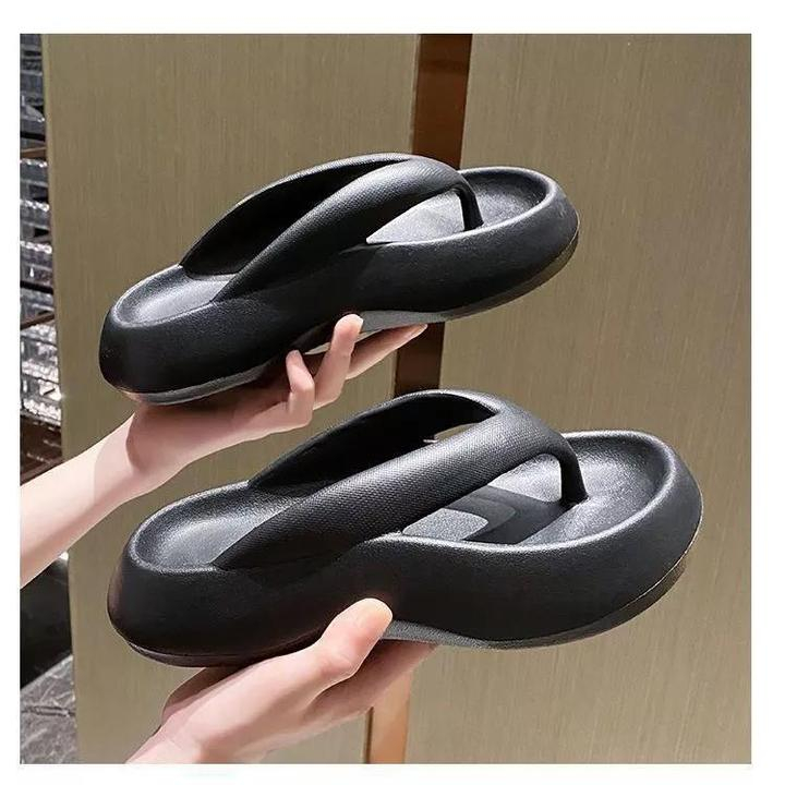 Thick-soled flip-flops , màu neon cá nhân, thời trang và thoải mái, mềm mại và không trượt, dép nữ hàn quốc