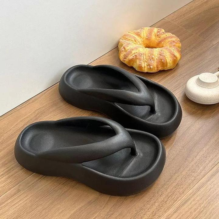 Thick-soled flip-flops , màu neon cá nhân, thời trang và thoải mái, mềm mại và không trượt, dép nữ hàn quốc
