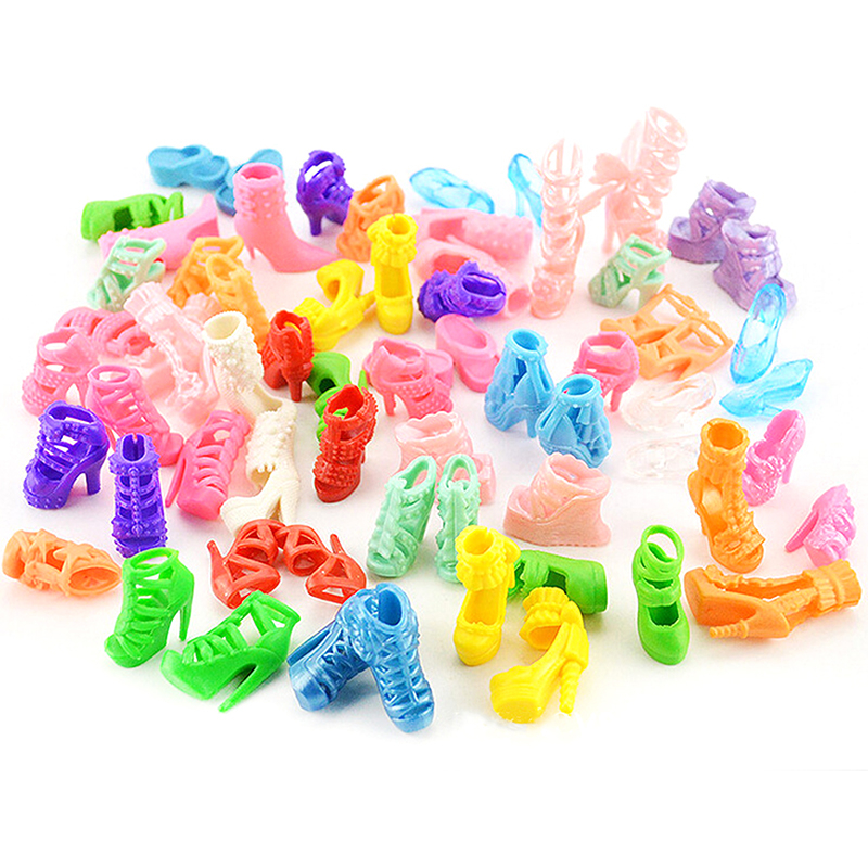 35 cái quần áo barbie 12 cái váy + 12 đôi giày cao gót + 5 5 vương miện + 6 dây chuyền