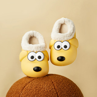 Cheerful Mario Vui vẻ mario trẻ em dép bông bé trai mùa đông nhà trong nhà túi len với giày bông bé trai và bé gái dép chống thấm nước mùa thu và mùa đông