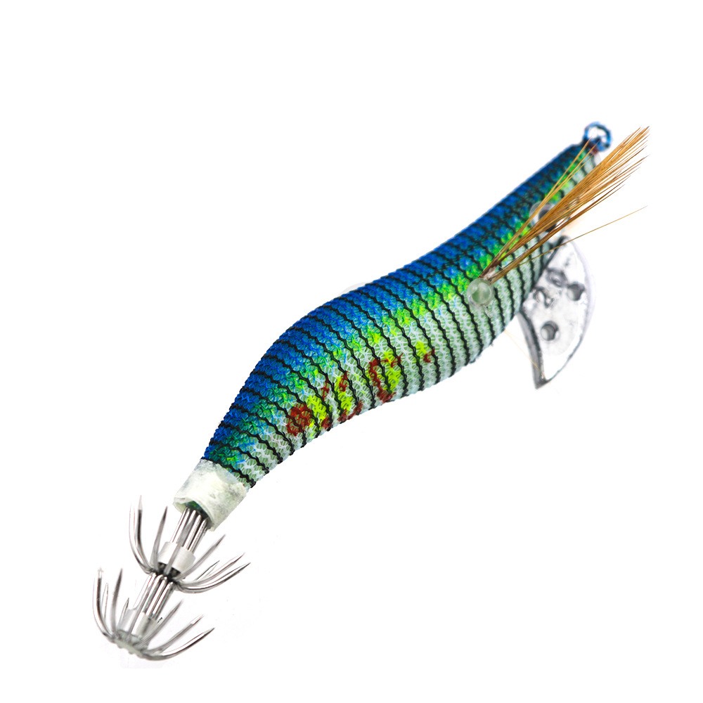 14g / 12cm Mồi câu cá giả hình con tôm mực có đèn LED phát sáng Keepgoing