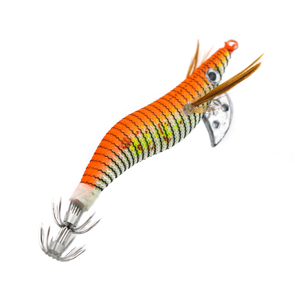 14g / 12cm Mồi câu cá giả hình con tôm mực có đèn LED phát sáng Keepgoing