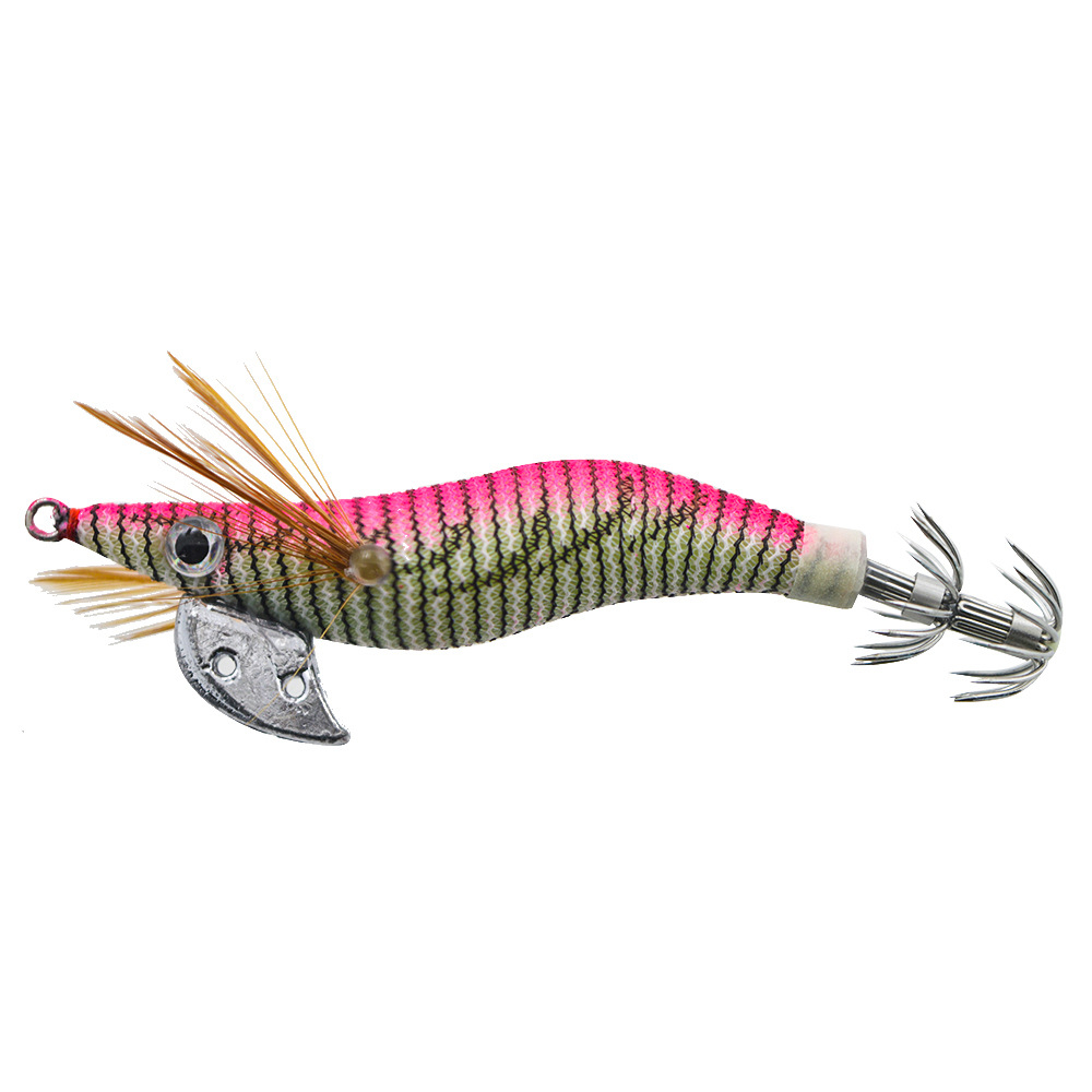 14g / 12cm Mồi câu cá giả hình con tôm mực có đèn LED phát sáng Keepgoing