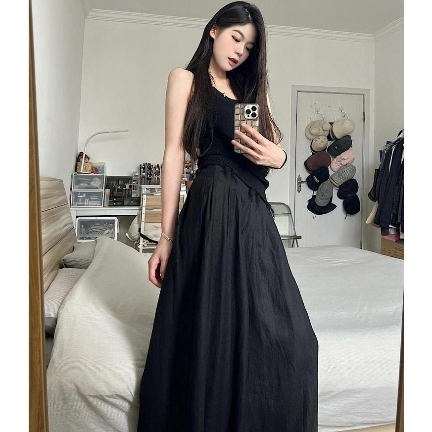 Bộ Áo Sát Nách + Quần Ống Rộng Lưng Cao Thời Trang Mùa Hè 66611