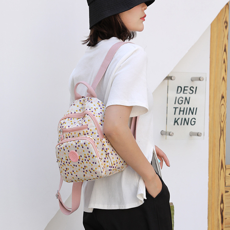 MLKSRH KQES Balo nữ mới dung tích lớn phiên bản hàn quốc ins phong cách trung quốc broken flower fashion multi-partment backpack