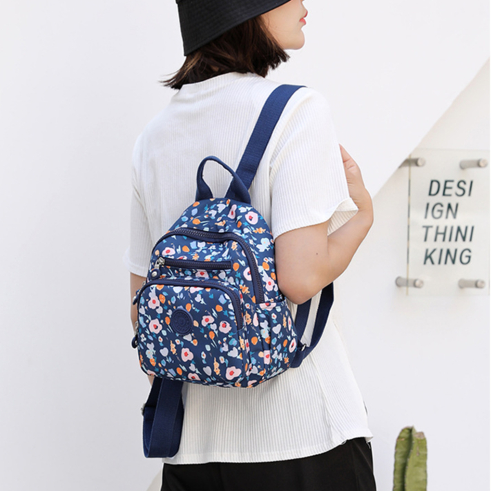 MLKSRH KQES Balo nữ mới dung tích lớn phiên bản hàn quốc ins phong cách trung quốc broken flower fashion multi-partment backpack