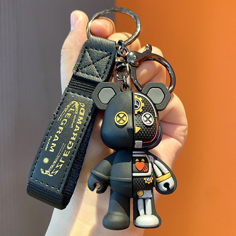 Móc Khóa Da Hình Gấu Cơ Khí Cho Nam Và Nữ