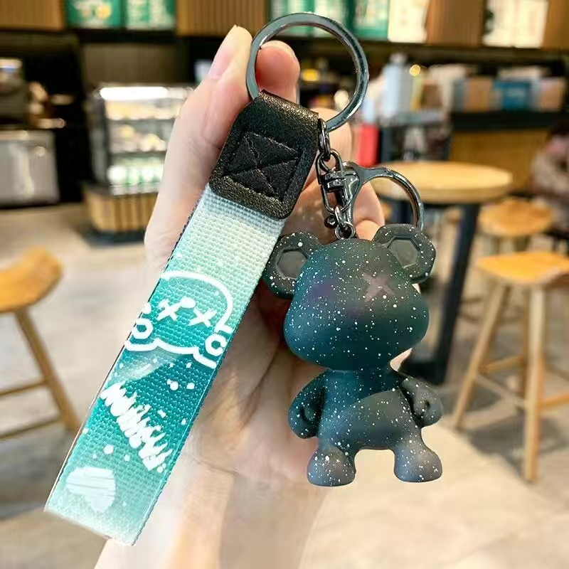 Hoạt Hình Móc Khóa Hình Gấu Màu gradient Dễ Thương