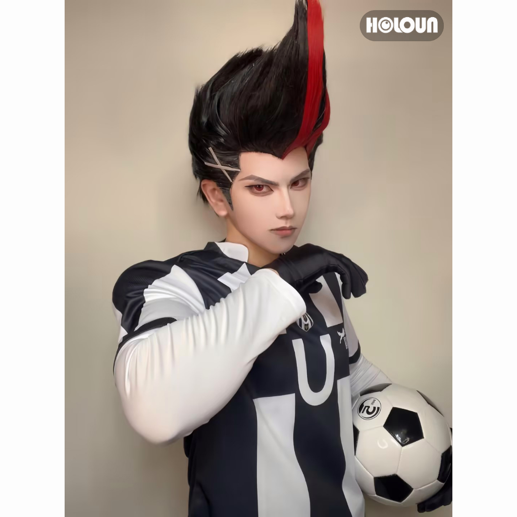 Holoun Blue Lock Cosplay Aryu Bộ Đồng Phục Bóng Đá Hóa Trang anime Có Tóc Giả Bồng Bềnh