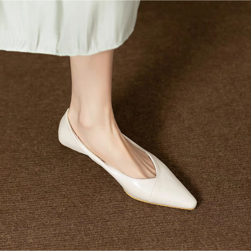 Giày Cao Gót Mũi Nhọn Bằng Da Sáp Dầu Thời Trang Dành Cho Nữ