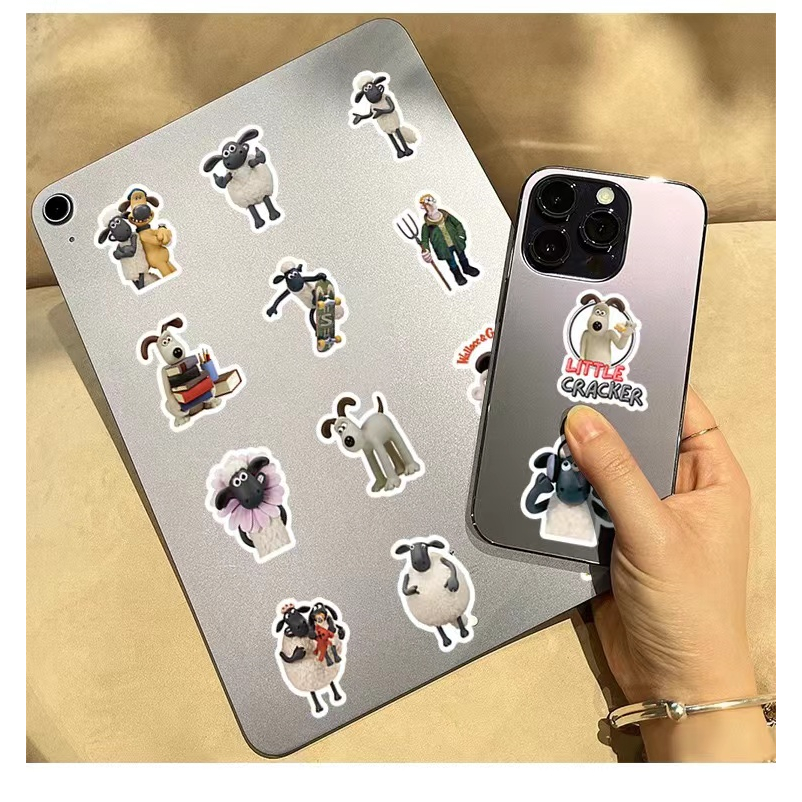 Hình Dán Sticker Wallace & Gromit/Shaun The Sheep Kawaii Anime Chống Nước Trang Trí Laptop / Điện Thoại / Ván Trượt / Va Li