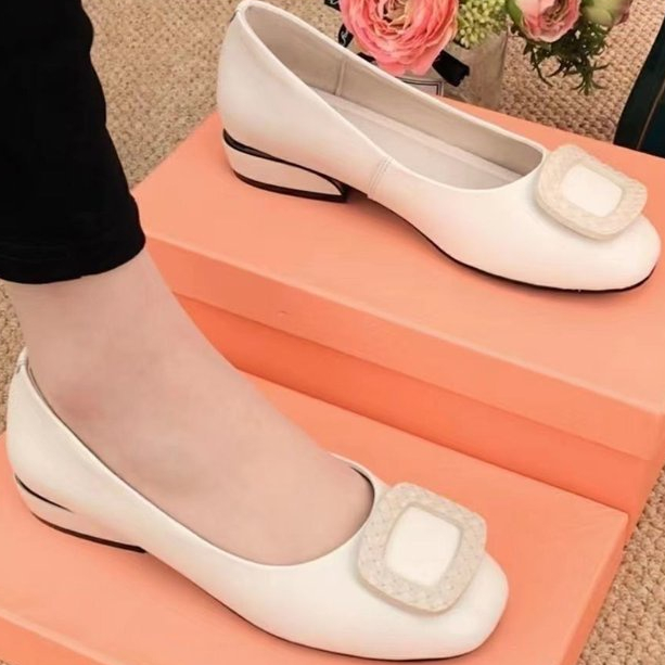 Giày Cao Su Mũi Vuông Đế Thấp Thời Trang Công Sở Mã Số 03289