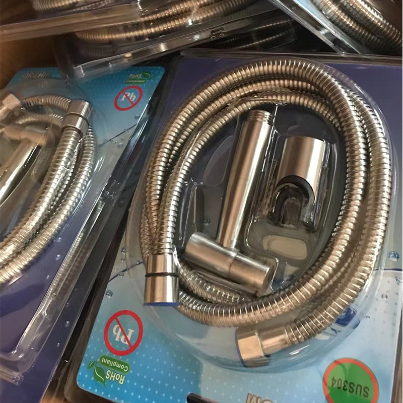 Phòng tắm vòi hoa sen nhà vệ sinh bình xịt rửa vệ sinh 3 cái bộ thép không gỉ chải vàng phụ kiện phòng tắm treo tường đóng gói khuôn chân không