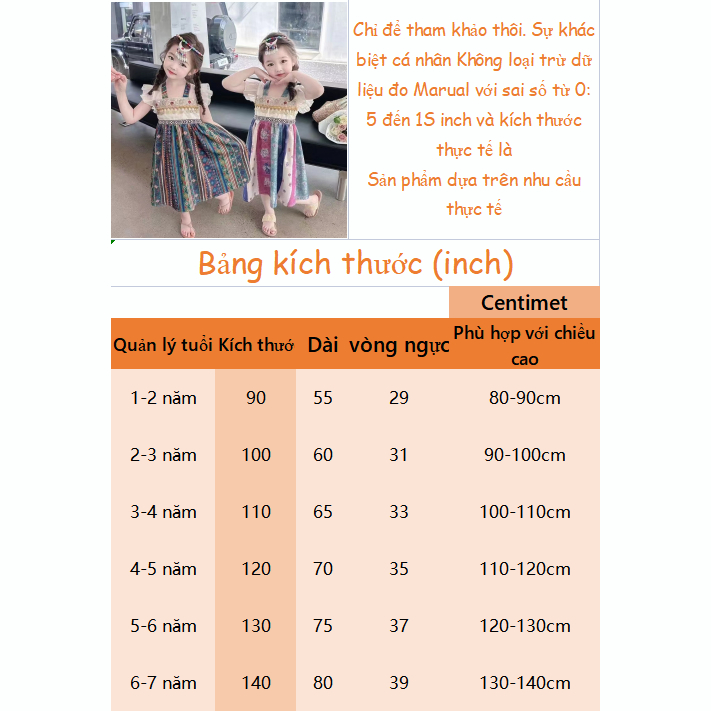 Đầm Hán phục tay cánh tiên dân tộc mùa hè phong cách công chúa cho bé gái