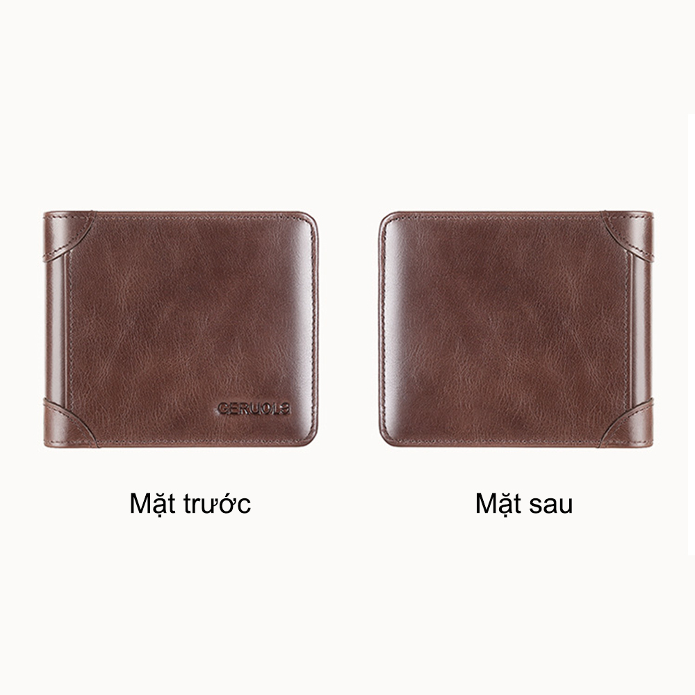 Da thật rfid fodable wallet men gấp ba lần và gấp đôi cho sự lựa chọn