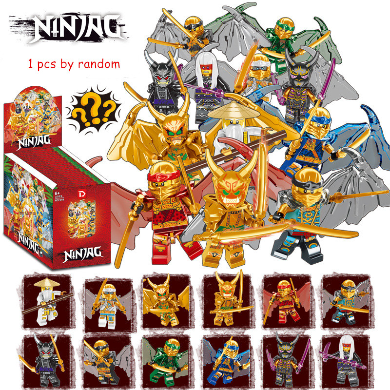 Golden ninjago wings blind bag khối xây dựng ngẫu nhiên minifigures đồ chơi