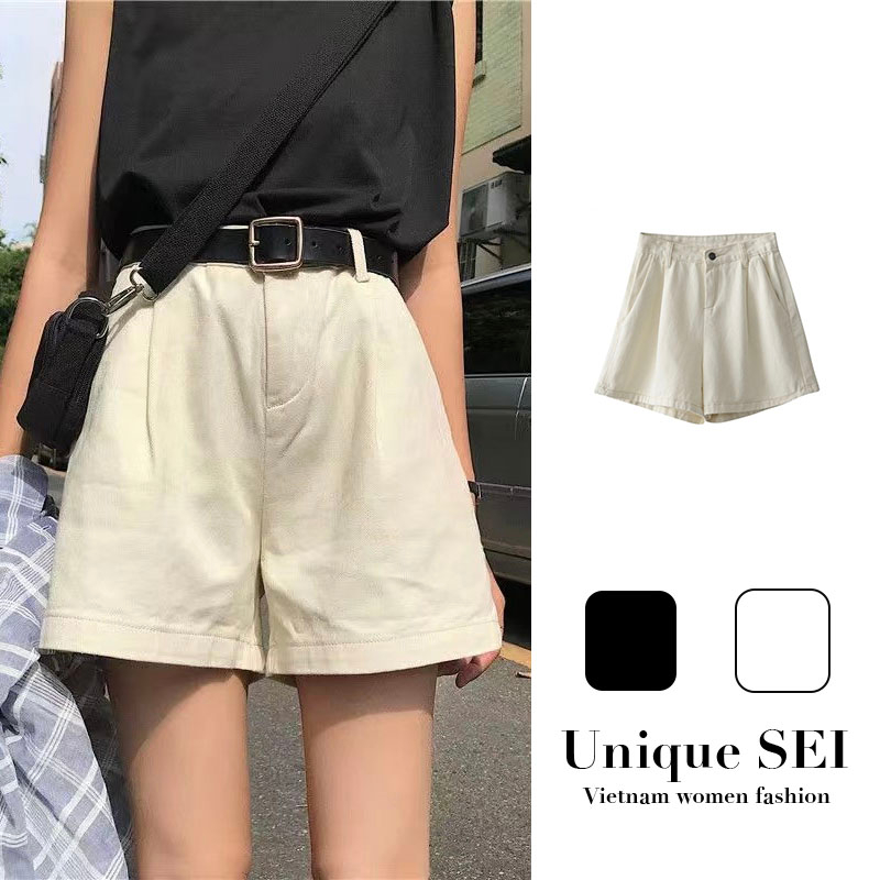 Quần Short Denim Lưng Cao Ống Rộng Thời Trang Cá Tính Cho Nữ