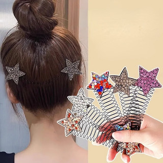 Lược cài tóc lược kẹp tóc Xoăn Tàng Hình Đính Đá Lấp Lánh