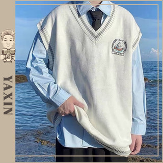 Áo len không tay cổ v thời trang trẻ trung cho nam phong cách hàn quốc áo len nam đơn giản sắc đa năng áo khoác cặp đôi giản dị